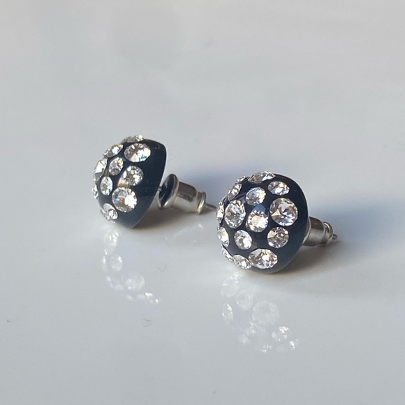 Swarovski Crystal Embellished Acrylic Stud Earrings for Women - Picture 4 of 11